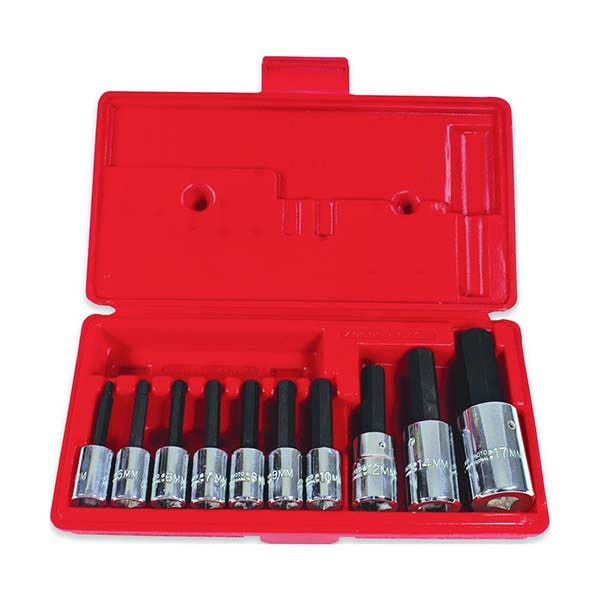 PROTO - 3/8" & 1/2" Drive Metric Hex Bit Set, 10 Pieces