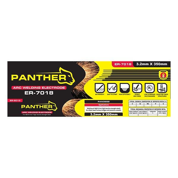 PANTHER - Welding Electrode, 7018, 3.2mm x 350 mm, 5kg/pkt