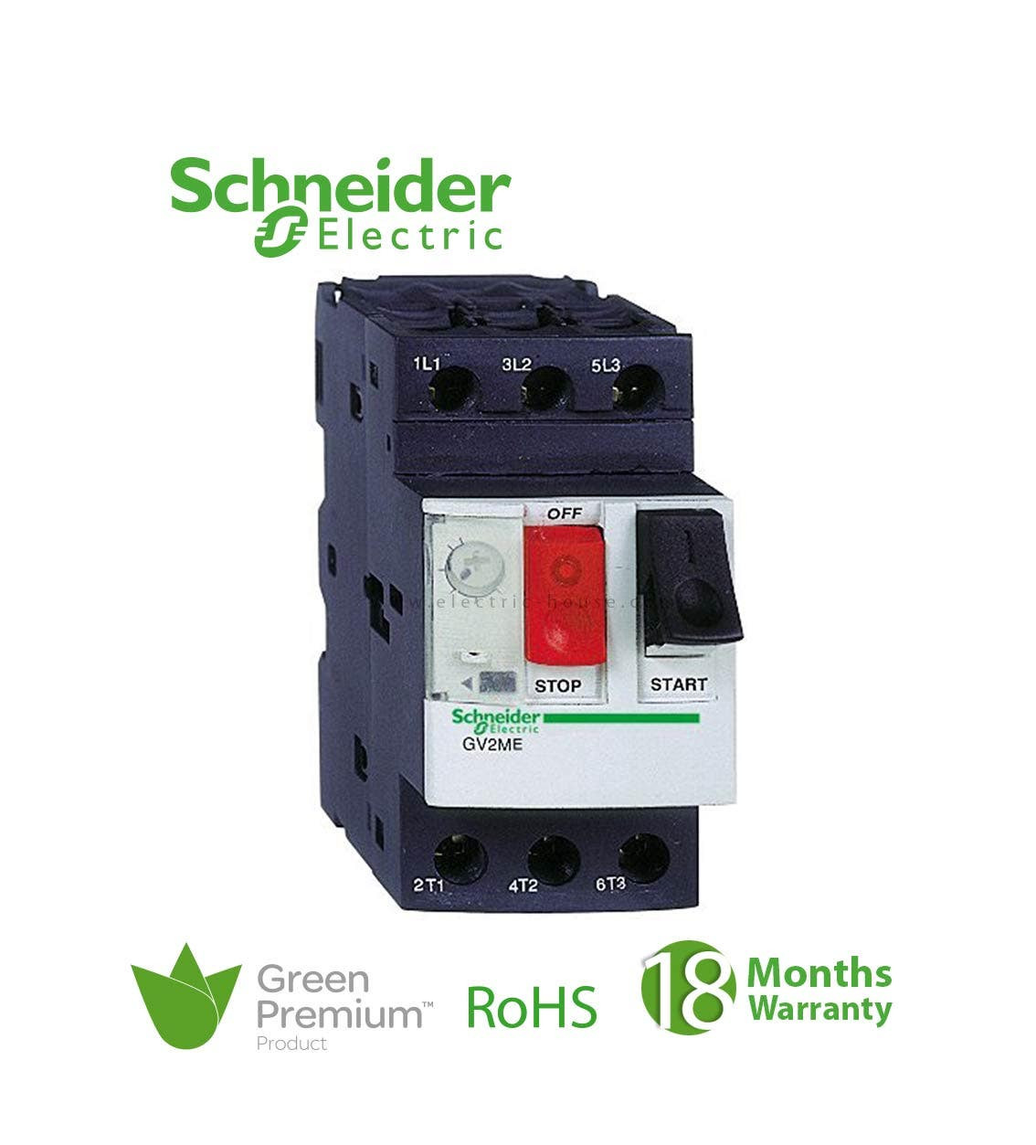 SCHNEIDER - Tesys GV2, Circuit Breaker, Thermal-Magnetic, 4-6.3 A, Screw Clamp Terminals