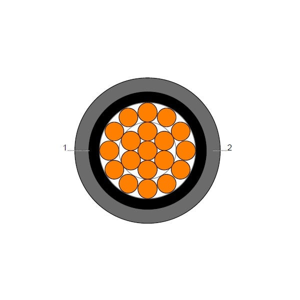 BAHRA CABLES - Power Cable Low Voltage, XLPE Copper, 1x50mm, 600/1000V, Black - RM IEC 60502-1 FR-IEC 60332-1
