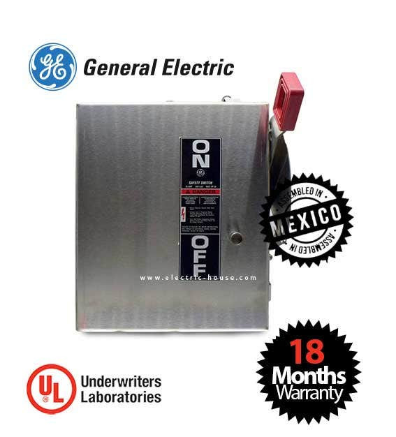 GENERAL ELECTRIC - Safety Switch, Non-Fusible 3 Poles 30A, 600V Nema 4/4x, Stainless, UL Listed 