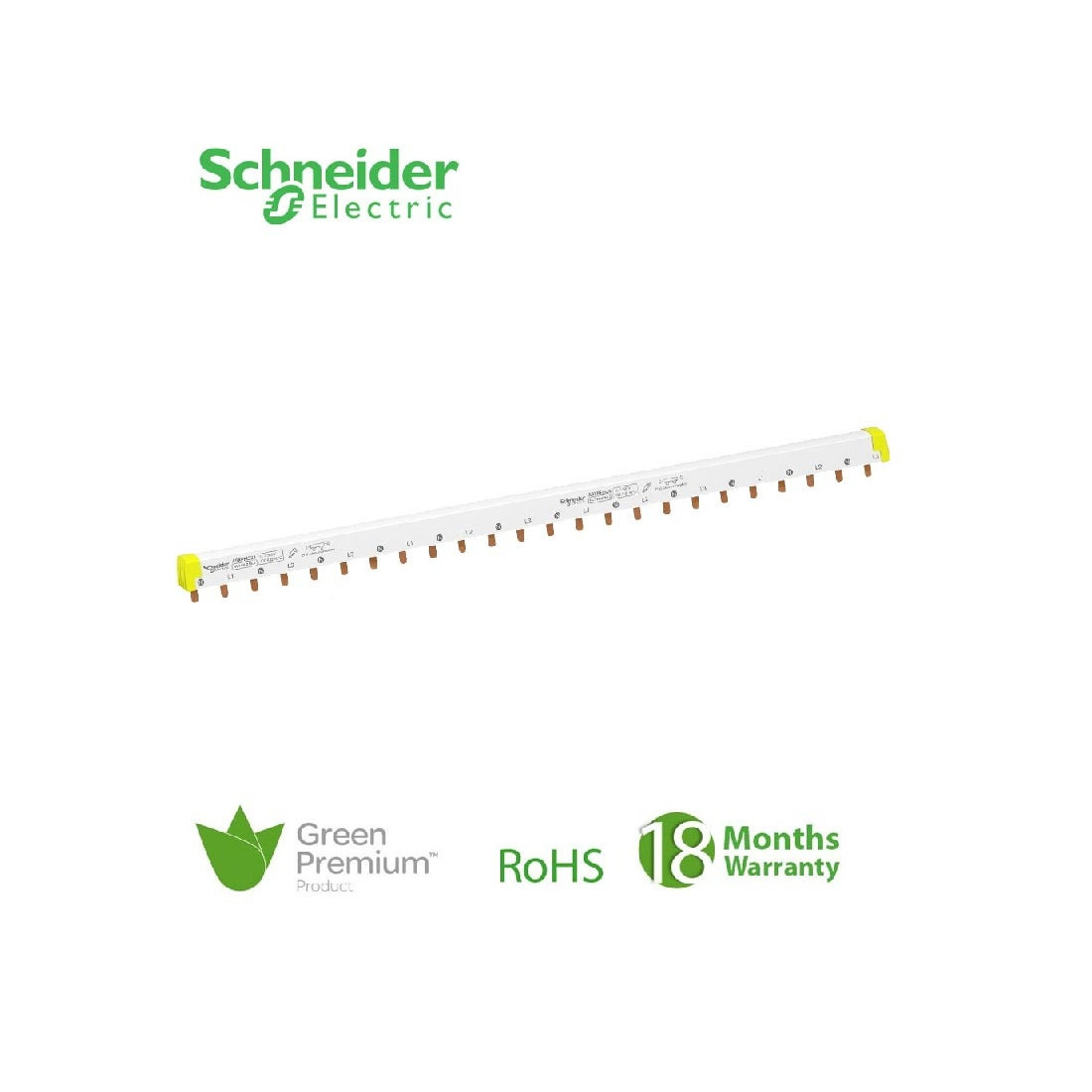 SCHNEIDER - Acti9, Comb Busbar, 3L+N Balanced, 18mm Pitch, 24 Modules, 100A