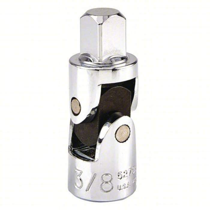 Universal Joint, 3/8 inch Output Drive Size, Square, 2 inch Overall Length, Chrome Finish, Female