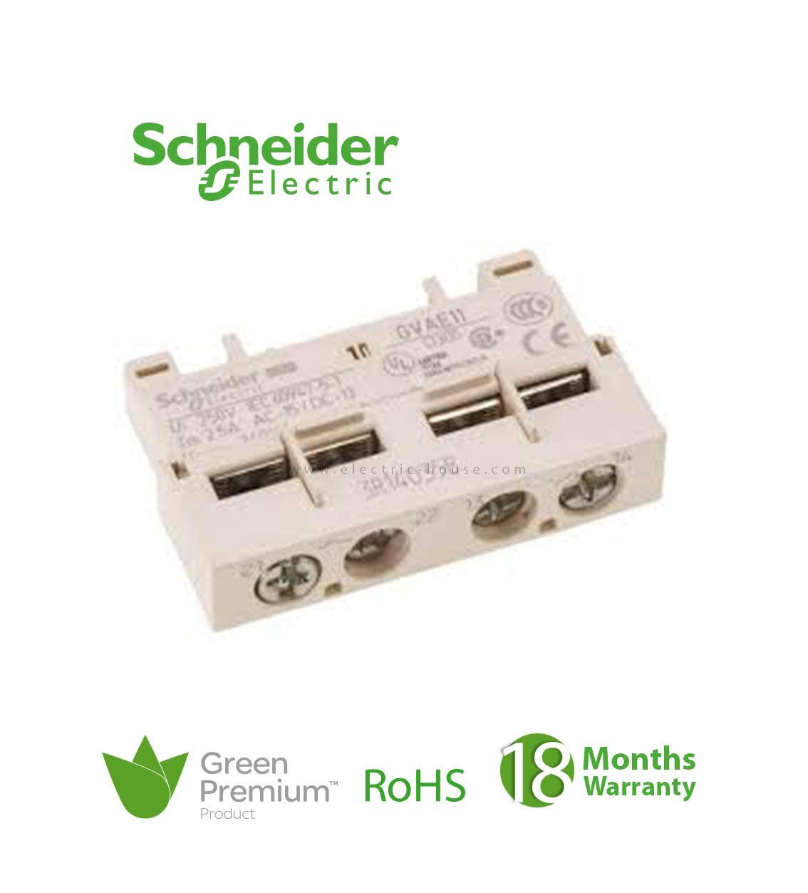 SCHNEIDER - Auxiliary Contact, 1 No + 1 NC, Tesys GV2 GV3