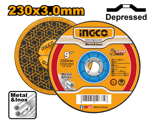 Abrasive metal cutting disc 230(9")x22.2x3.0mm ديسك قص حديد 9" 230 ملم