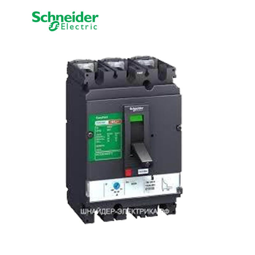 SCHNEIDER - MCCB Breaker, EasyPact CVS250B, 25kA at 415 VAC, 220 A Magnetic MA Trip Unit, 3P 3d