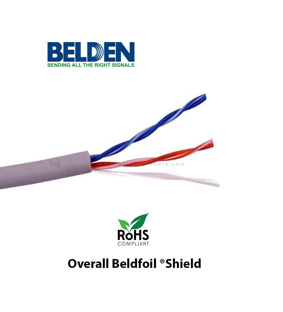 BELDEN - 2P*24 AWG Cat 3 U/UTP Unsh Riser-Cmr PE/PVC, Grey, 305 Meters/Roll