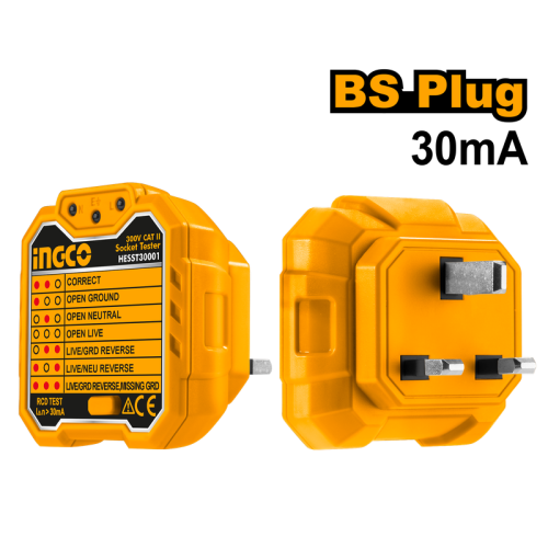 Socket tester BS plug 7 testing 30mA فاحص قابس كهرباء 7 حالات اختبار