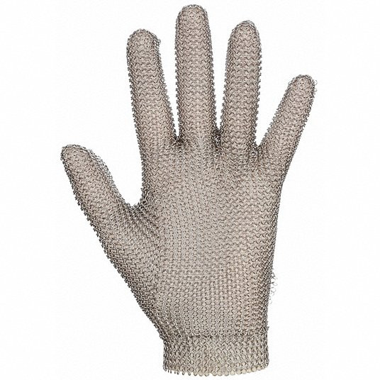 NORTH, Cut Resistant Glove, Silver, Reversible, L3PVC9