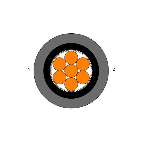 BAHRA CABLES - Power Cable Low Voltage, XLPE / Copper, MICA / LS0H, 1x35mm, 600/1000V, Black - Fire Resistant - BS 6387 CAT CWZ - IEC 60502-1 FR-IEC 60332-3.24