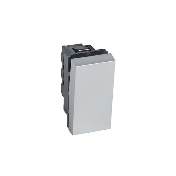 LEGRAND - 1-Way Switch Arteor, 10A, Square, 1 Module, Aluminium