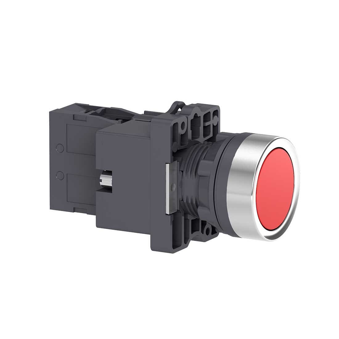 SCHNEIDER - Red Flush Complete Illum Push-Button, ˜22, Flush, 24V AC/DC, 1No