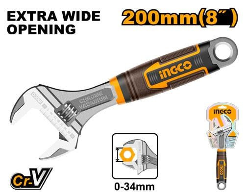 Adjustable wrench (8") soft handleمفتاح اسبانة فرنساوى 8 بوصة يد بلاستيك رابر