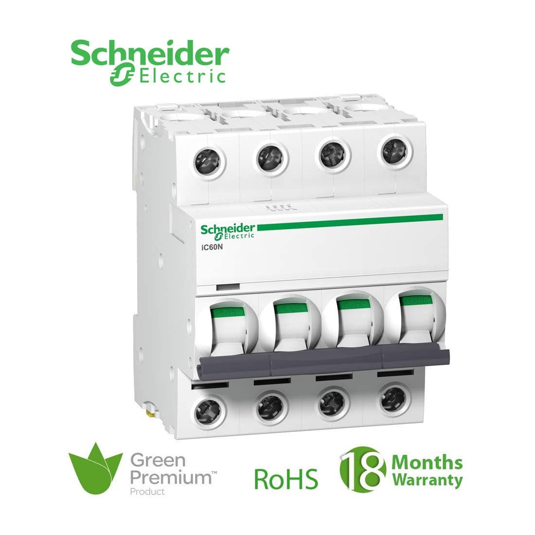 SCHNEIDER - MCB Breaker, Acti9 iC60N, 4P, 40A, C curve 