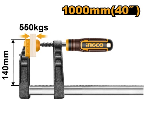 Ingco F Clamp 40" size:140x1000mm مربط نجارين 40 بوصة