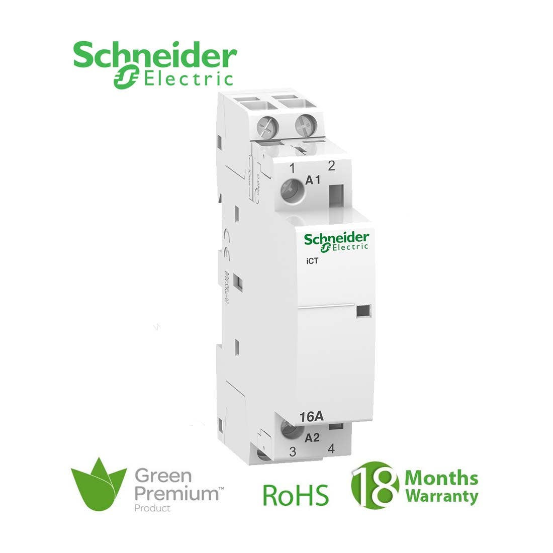 SCHNEIDER - Contactor 16A 2No 230/240 V AC 50Hz Ict