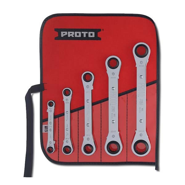 PROTO - Reversible Ratcheting Box Wrench Set, 5 Pieces, 12 Point