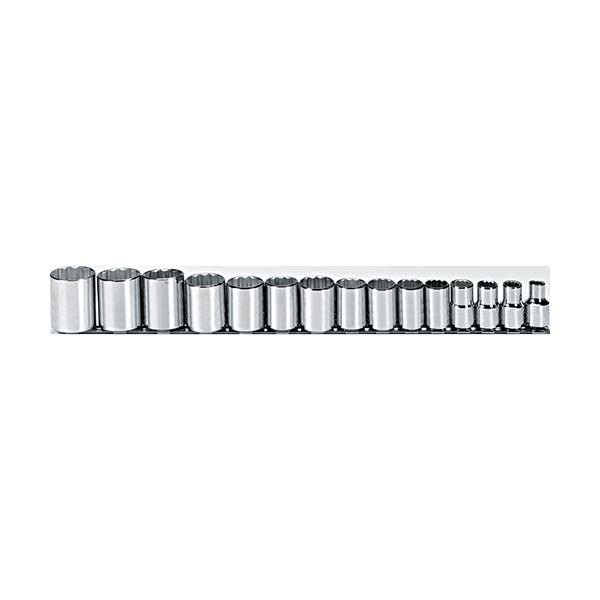 PROTO - 1/2" Drive Socket Set, 15 Pieces, 12 Point
