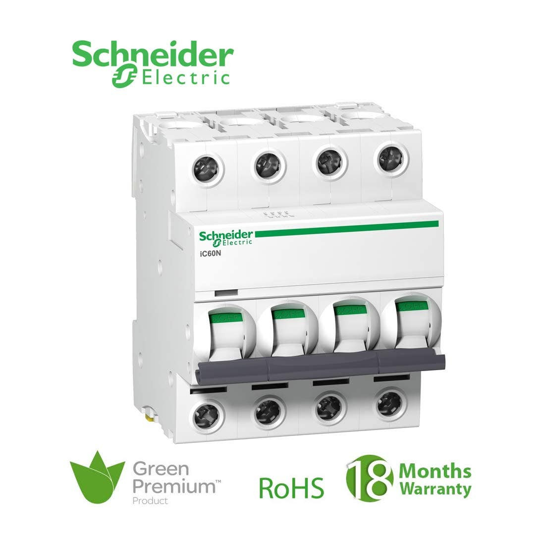 SCHNEIDER - MCB Breaker, Acti9 iC60N, 4P, 20A, D curve 