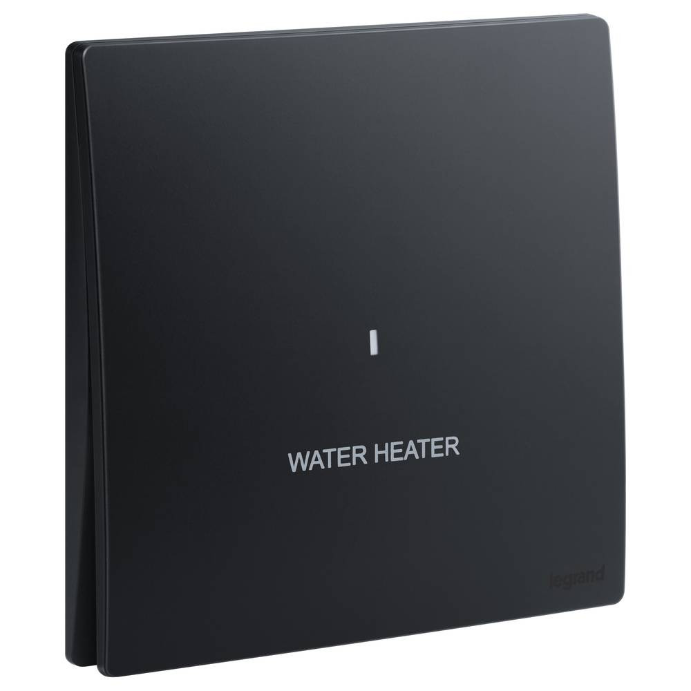 Legrand - Malia Heater Switch - 20 Amp - 250 Volt - With Water Heater Mark - Black
