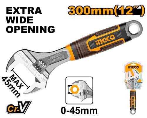 Adjustable wrench (12") soft handle مفتاح اسبانة فرنساوى 12 بوصة يد بلاستيك رابر