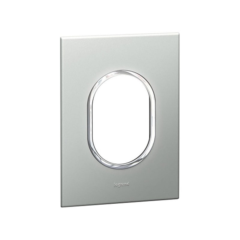 LEGRAND - Plate Arteor, US, 3 Modules, Round, 2"x4", Pearl Aluminium