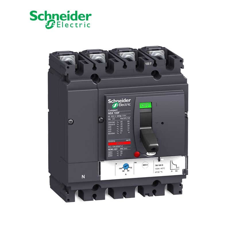 شنايدر - قاطع رئيسي 63 أمبير - ComPact NSX100F, 36 kA at 415 VAC, TMD Trip Unit 63A, 4P 4d