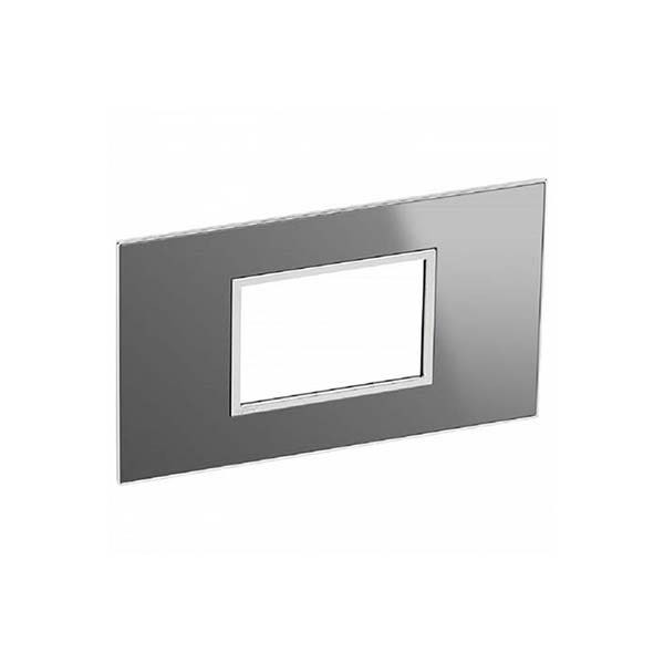 LEGRAND - Plate Arteor, BS, Square, 3 Modules, Reflective Stainless Steel