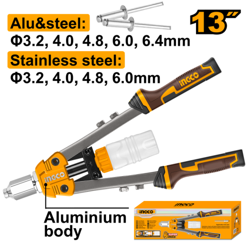 Hand riveter 13" for stainless steelaluminum and steel rivet 13