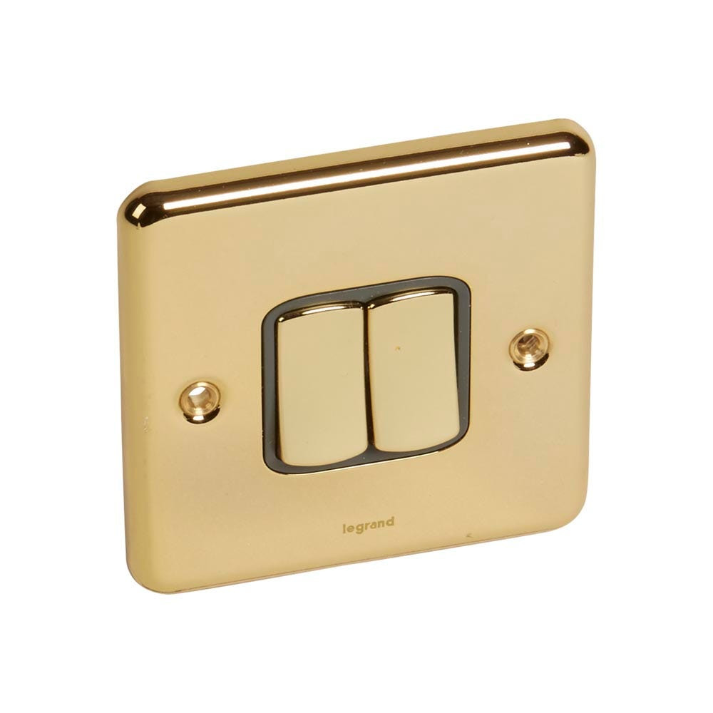 LEGRAND - Switch 10A 250V 2G 2Way, BS Gold, Authentic 