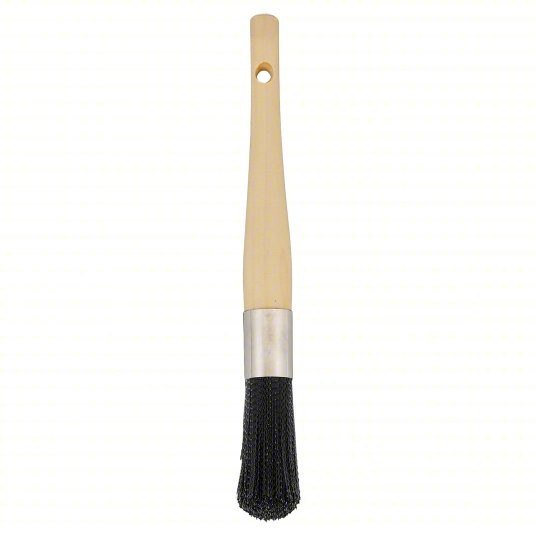 Parts Washer Brush, Straight, Nylon, Wood, 11-inch Overall Length
