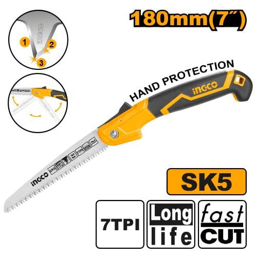 Folding saw 7" Woodworking &Gardening 7TPIمنشار تقليم الاشجار قابل للطي 7 بوصة