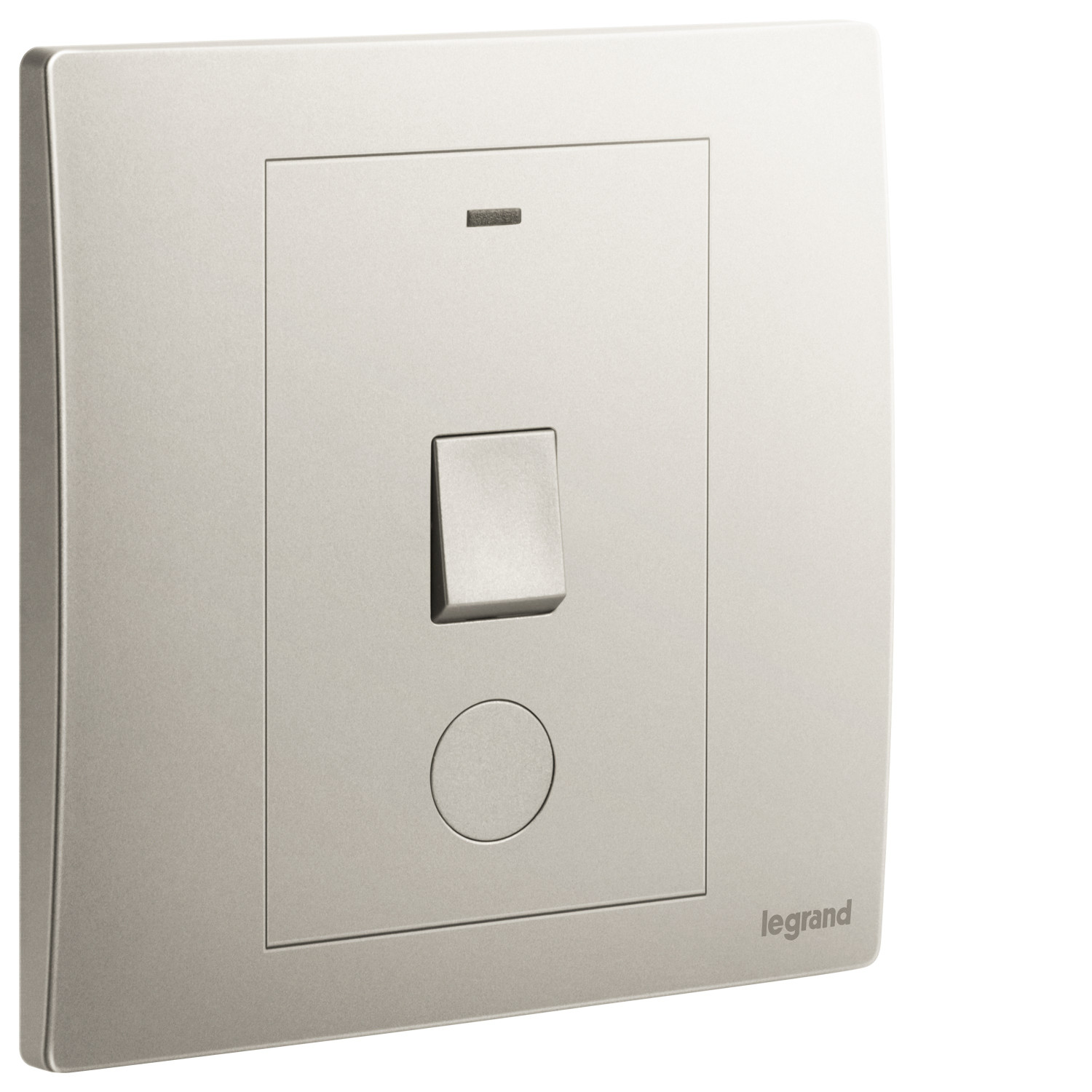 LEGRAND - Double Pole Switch Mallia, 1 Gang, 1 Way with LED Power Indicator and Cable Outlet 20 AX, 250 V~, Champagne