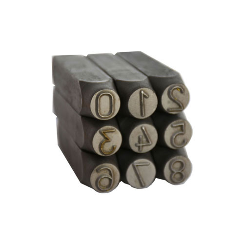 Number Punch Set, Gray Steel, Size 2mm 9 Pieces
