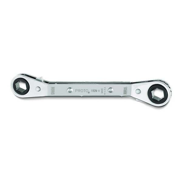 PROTO - Offset Double Box Reversible Ratcheting Wrench, 9 x 10 mm, 6 Point