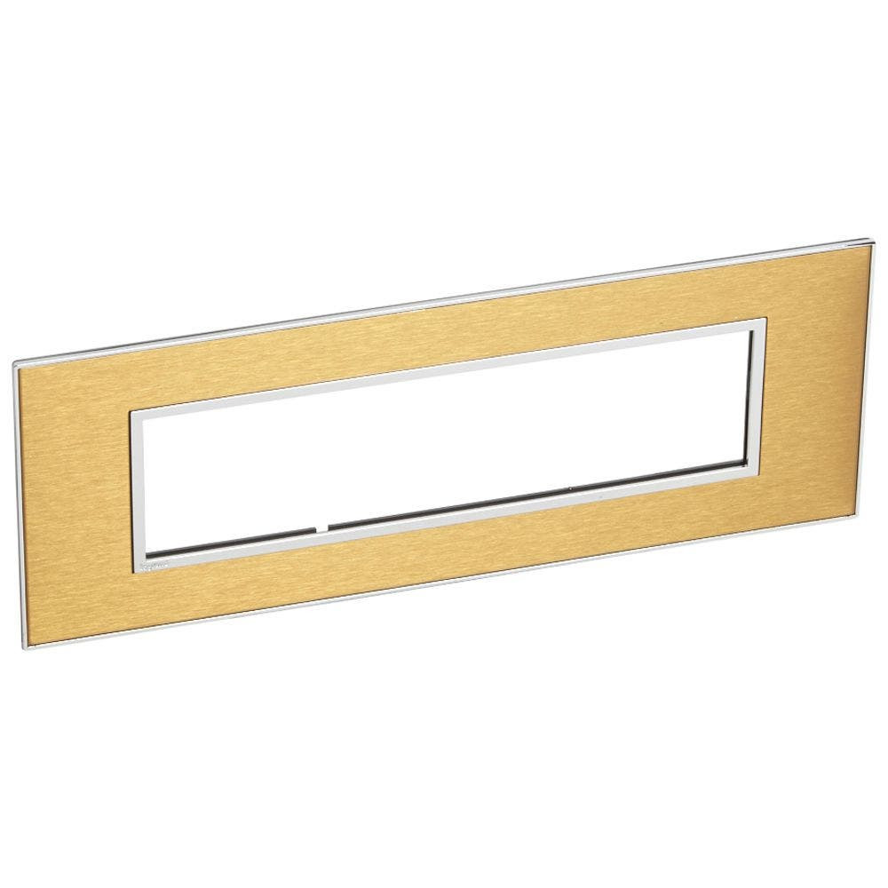 LEGRAND - Plate 8Mod w/ Support Frame BS, Gold Brass Arteor