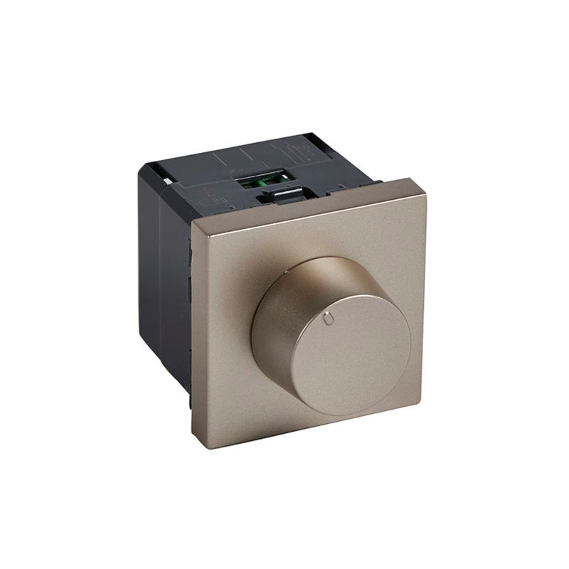 LEGRAND - Rotary Dimmer Arteor, Leading Edge, 2 Wire, 400W, 2 Modules, without Neutral, Champagne