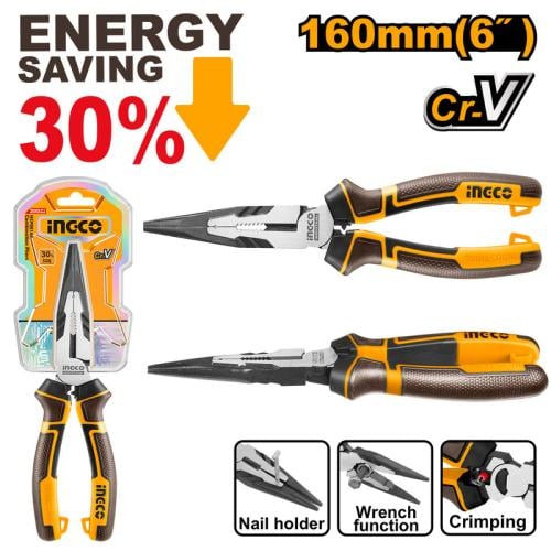 High Leverage Long nose pliers 6"/160mmزرادية بوز صناعية شديدة التحمل 6 بوصة