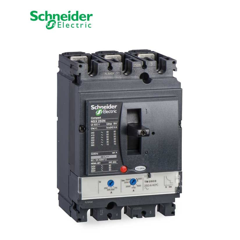 شنايدر - قاطع رئيسي 125 أمبير - ComPact NSX250N, 50kA at 415 VAC, TMD Trip Unit 125A, 3P 3d
