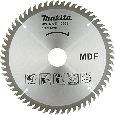 Circular Saw Blade, MDF Cutting, 185mm x 60T 