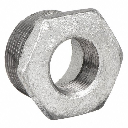 Hex Bushing, Malleable Iron, 2Inch x 3/4Inch Pipe Size, NPT x NPT, Class 150