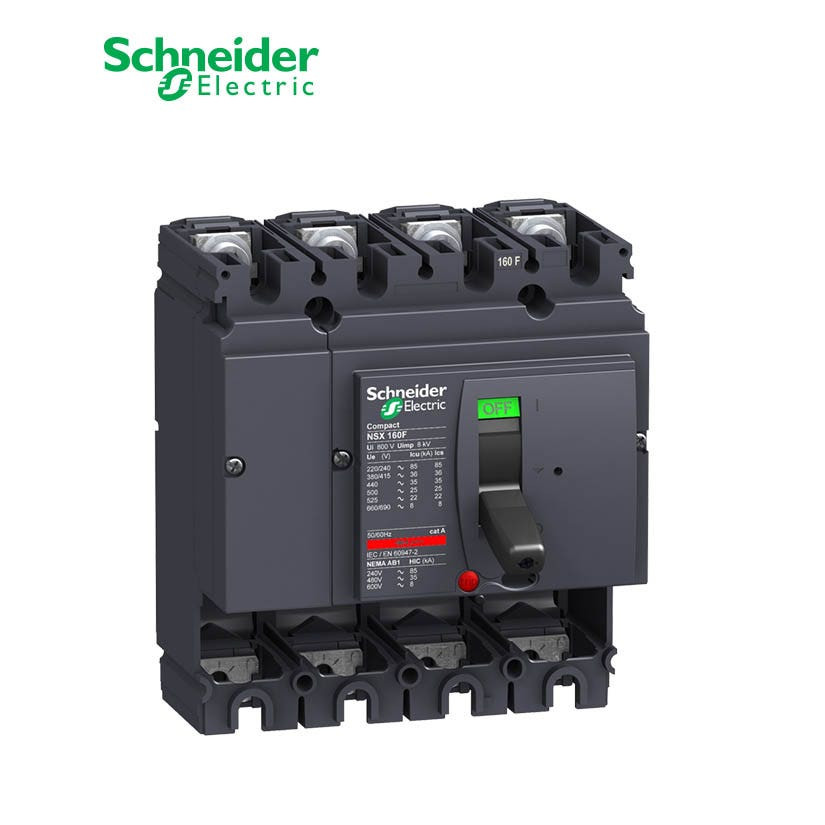 شنايدر - قاطع رئيسي 160 أمبير - ComPact NSX160N, 160A, 4P, 50kA at 415 VAC 50/60 Hz, w/o Trip Unit