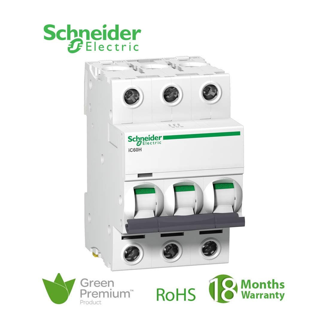 SCHNEIDER - MCB Breaker, Acti9 iC60H, 3P, 1A, C curve 