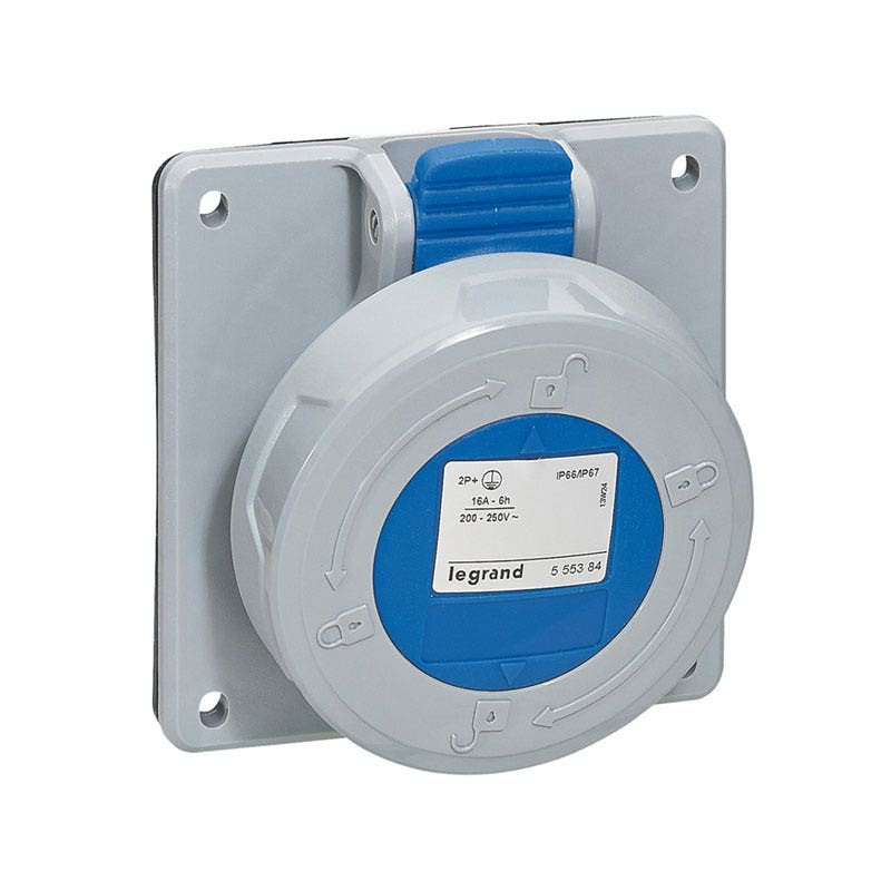 ليجراند - فيش صناعي 32A 4P+E 200/250V على لوحة كهربائية IP67, P17