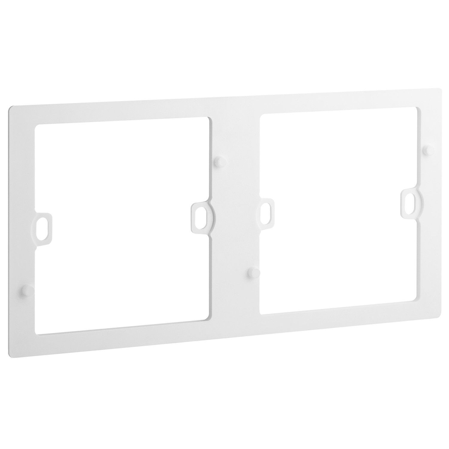 LEGRAND - Support Frame/Front Plate Mallia, 2 Gang, Brushed Aluminium