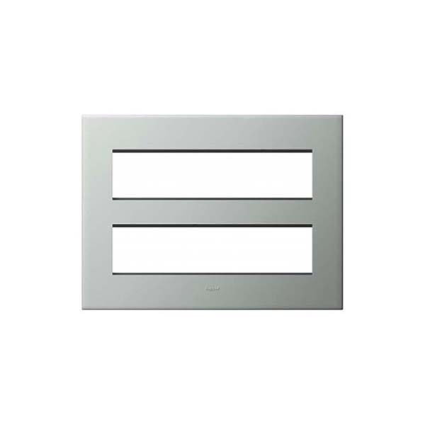 LEGRAND - Plate Arteor with Frame, Square, 2x8 Modules, Pearl Aluminium