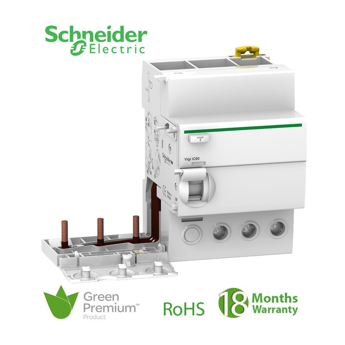 SCHNEIDER - Vigi IC60, Earth-Leakage add-on Block, 3P, 40A, 300mA, AC Type