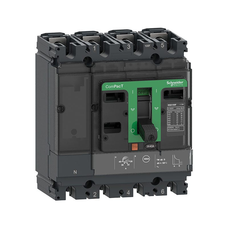شنايدر - قاطع 80 أمبير - 4 خط - NSX100F, 36kA at 415VAC, TMD Trip Unit