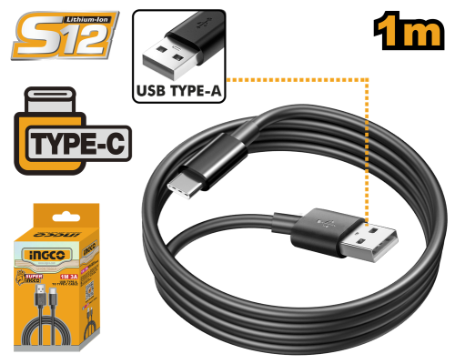 Cable USB 1M type-A to type-C 1م C الى A من USB كيبل شحن