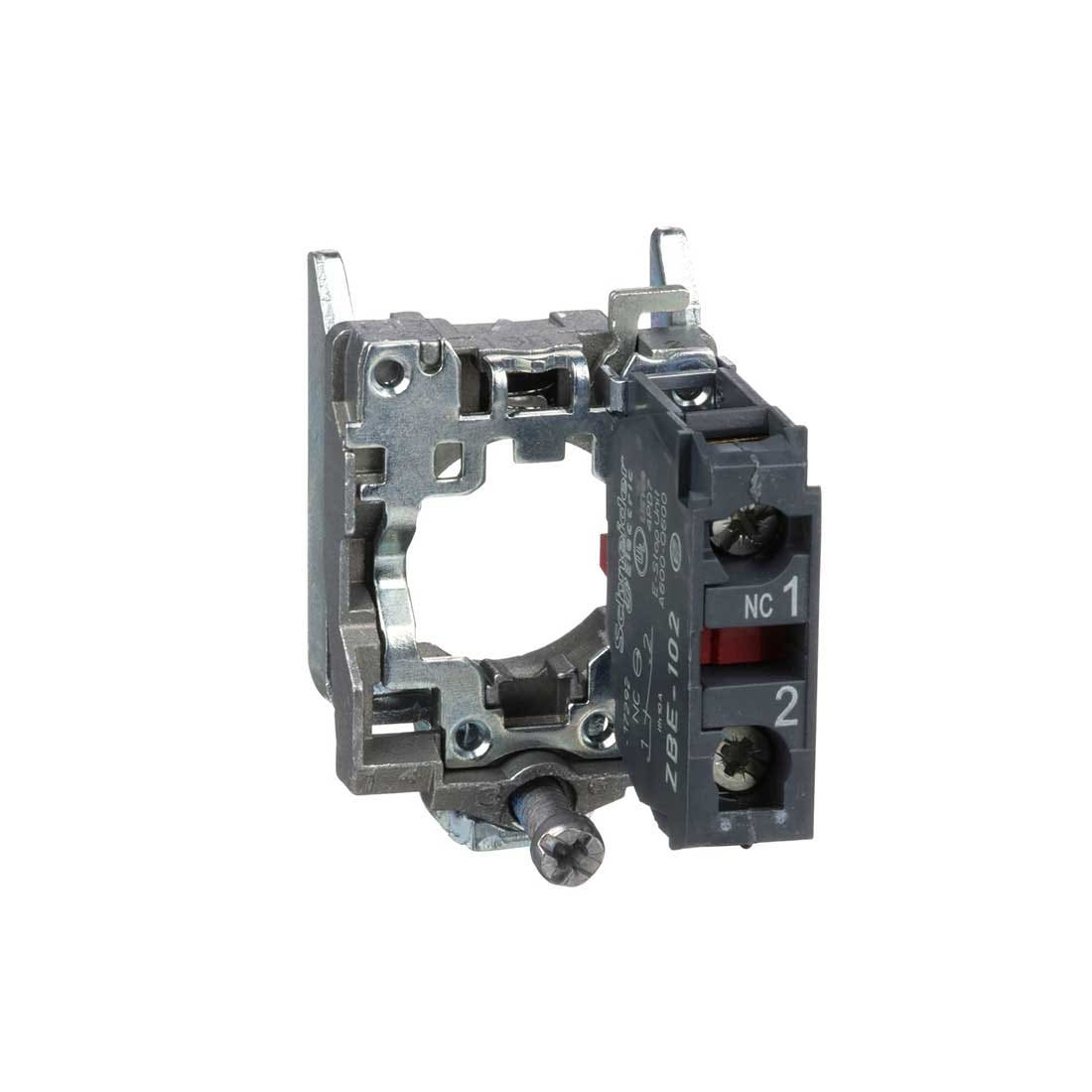 SCHNEIDER - Single Contact Block With Body/Fixing Collar 1Nc Screw Clamp Terminal